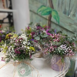 Mini cajitas de flores silvestres